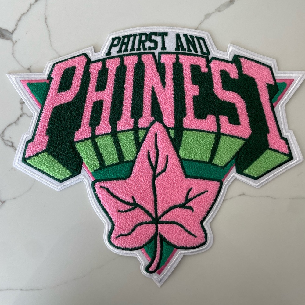 SOLD - Vibrant Pink and Green AKA Ivy iron on Patch